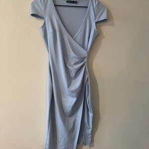 Boohoo High Slit Wrap Midi Dress